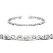 4 Ct. Emerald Cut Bezel Tennis Diamond Bracelet
